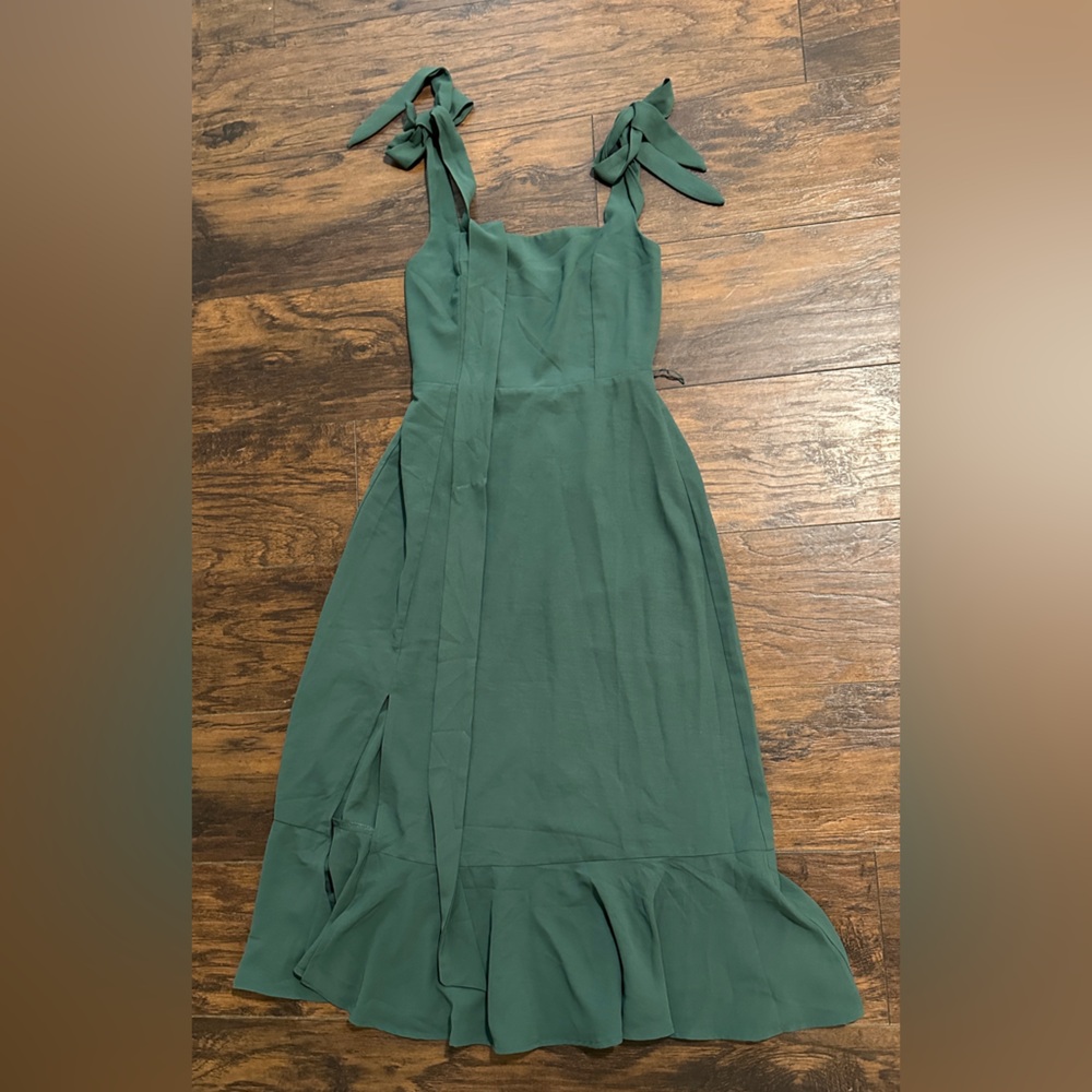 Elegant Green Formal Tie Strap Dress